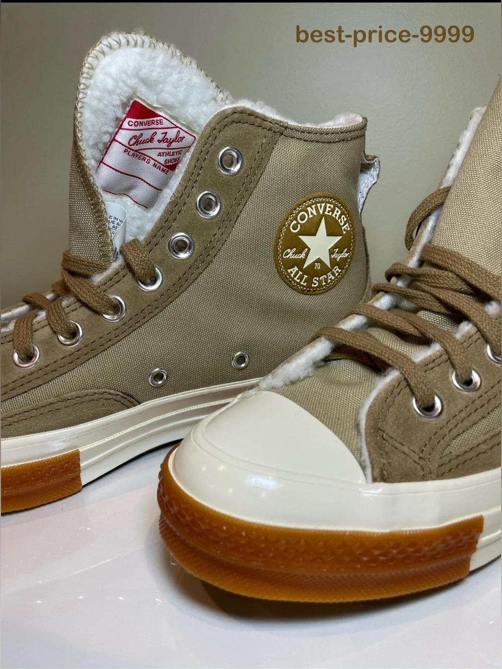 Converse Chuck Taylor All Star 70 Hi Unisex A04410C - Sheep Lined - Beige - New